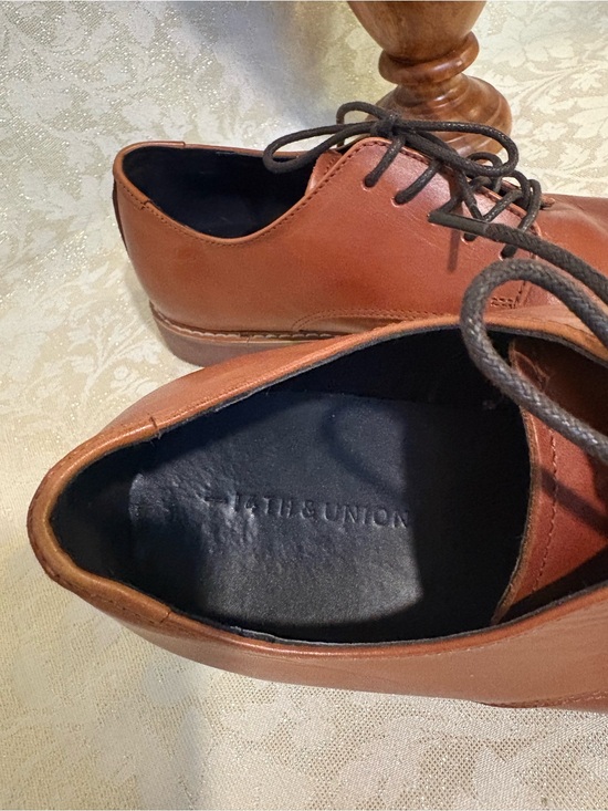 14th & Union Men\'s Tan Leather Derby Shoes - Lace-Up Dress Casual main image 6